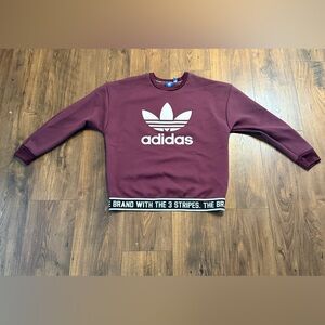 Adidas Women's Trefoil Sweatshirt Maroon "Brand with the 3 Stripes" Size Small